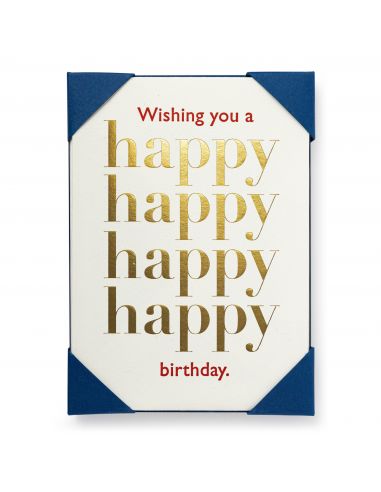 Carte Gold Happy Happy Birthday - The Archivist