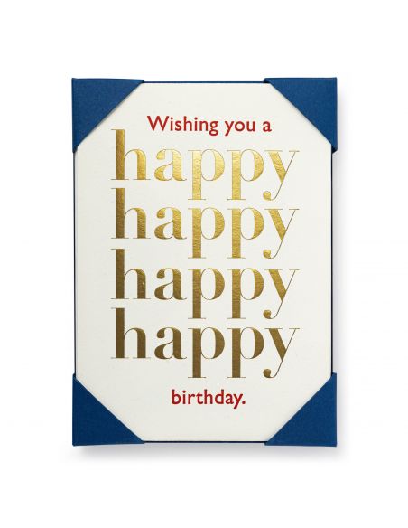 Carte Gold Happy Happy Birthday - The Archivist