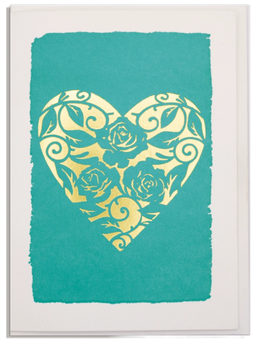 Carte Gold Rose Heart - The Archivist