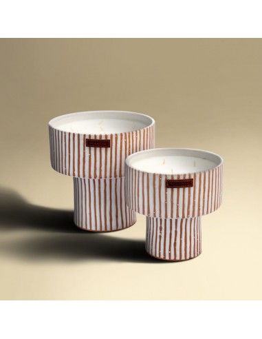 Bougie Coupe Fruit Zébré Terracotta L - Kamoun