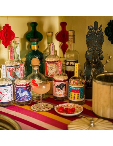 Bouteille d'allumettes - Festive Poodle Stamp - The Archivist