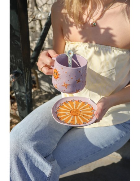 Assiette lilas Sun with Stars - 15cm