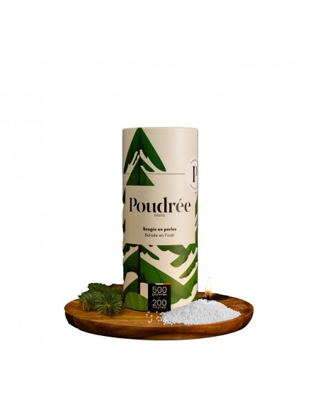 Bougie en perles de cire parfumées Balade en forêt - Poudrée Paris