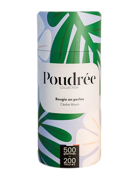 Bougie en perles de cire parfumées Cèdre Marin - Poudrée Paris