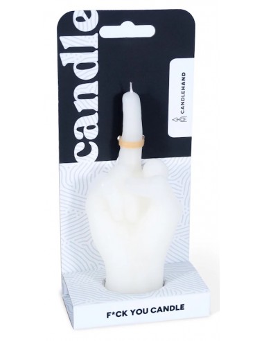 Bougie Fcuk You 12 cm - Blanc