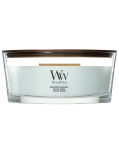 Bougie WoodWick Bois de sauge et herbe marine - Ellipse