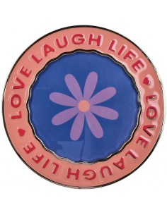 Cadre photo rond en zinc rose - 10 cm