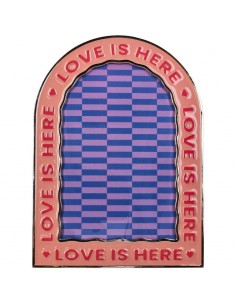 Cadre photo en zinc rose - 10x15 cm