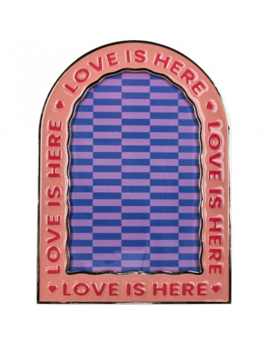 Cadre photo en zinc rose - 10x15 cm