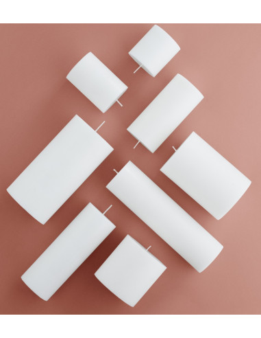 BOUGIE STEARINE Blanc 7x15 cm